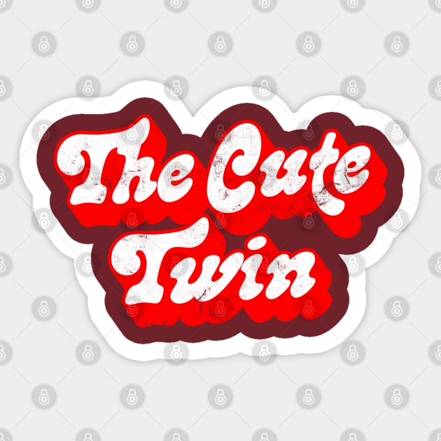 The Cute Twin - Funny Twins Design Sticker by DankFutura